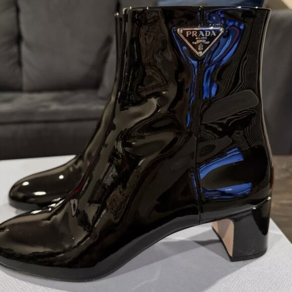 Prada Patent Leather Booties Size 38 - Picture 4 of 5